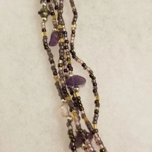 Beautiful multi strand Amethyst necklace 19"